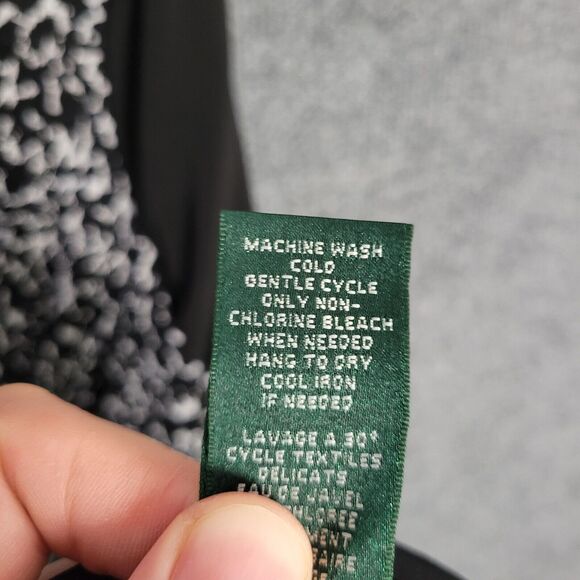 LAUREN RALPH LAUREN Black Abstract Slinky Knit Career Office Dress SIZE 12 - Picture 7 of 10